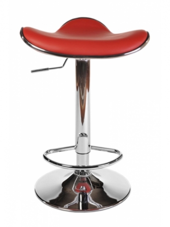 Höhenverstellbarer Metallbarhocker mit Sitzkomfort rot