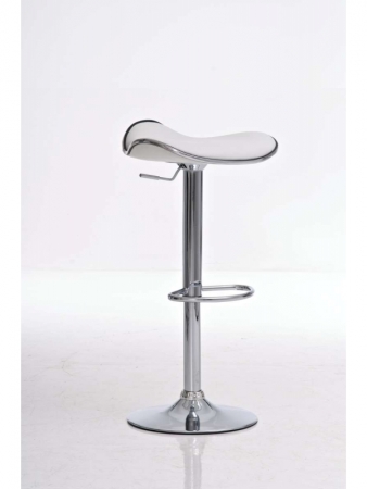 Höhenverstellbarer Metallbarhocker mit Sitzkomfort weiß