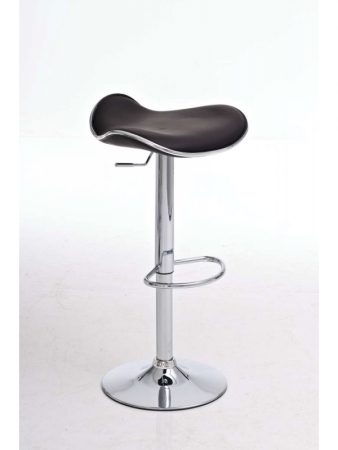 Höhenverstellbarer Metallbarhocker mit Sitzkomfort braun