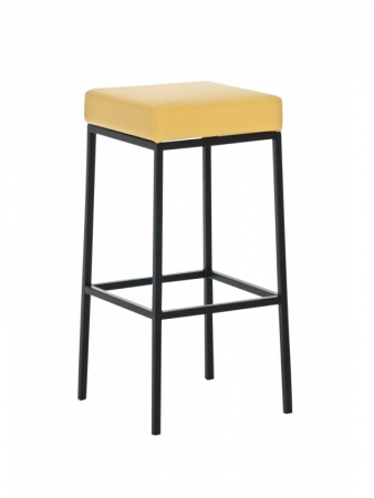 Metallbarhocker mit Sitzpolster gelb 80 cm Sitzhöhe