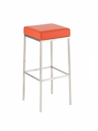 Barhocker mit Edelstahlgestell orange