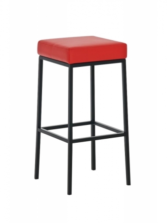Metallbarhocker mit Sitzpolster rot 80 cm Sitzhöhe