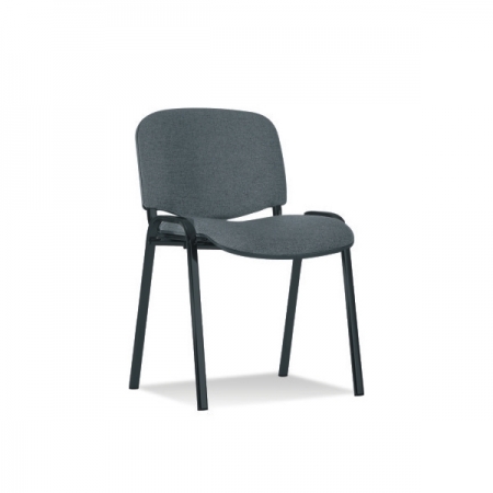 Besucherstühle mit grauem Polster u. schwarzem Metallgestell (Modell Cillian)