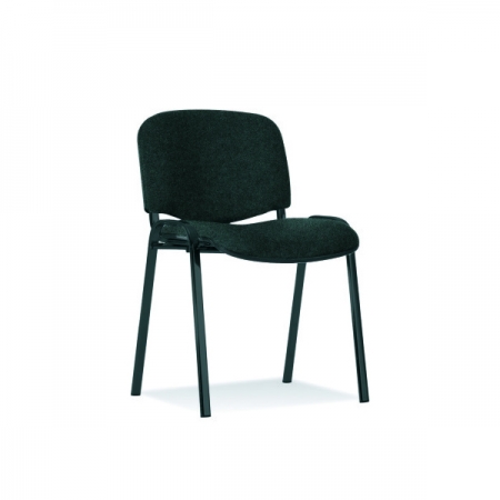 Besucherstühle mit schwarzem Polster u. schwarzem Metallgestell (Modell Cillian)