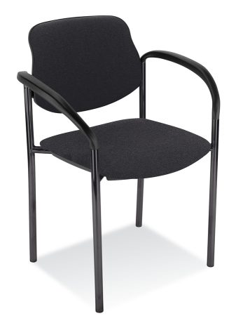 Besucherstühle mit Armlehnen u. schwarzem Gestell Typ B103 B AL Stoffbezug schwarz