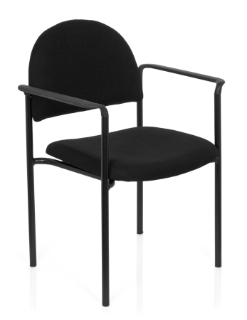 Gepolsterte Besucherstühle mit Armlehne Typ B107 schwarz