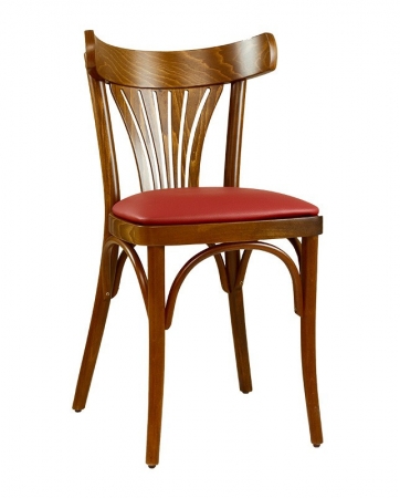 Bistrostühle - Bugholzstühle mit Sitzpolster GS22 - Nussbaum hell