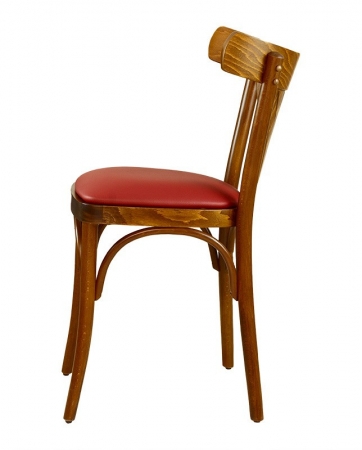 Bistrostühle - Bugholzstühle mit Sitzpolster GS22 - Nussbaum hell (Seitenansicht)