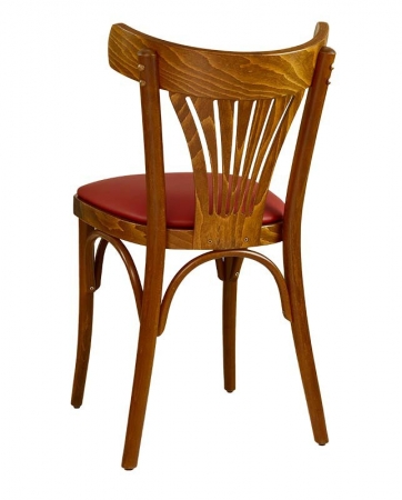 Bistrostühle - Bugholzstühle mit Sitzpolster GS22 - Nussbaum hell (Rückseite)