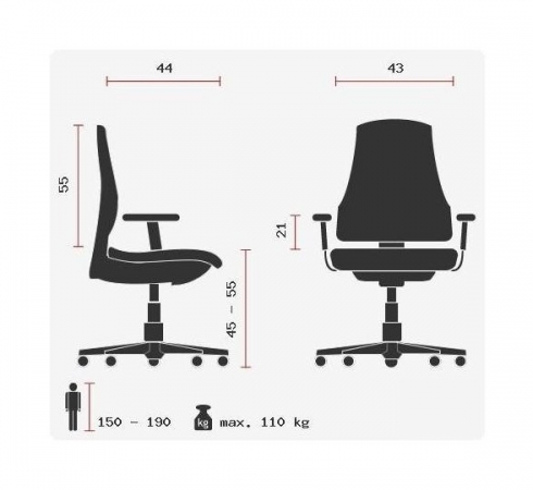 Abmessungen: Design Bürostühle