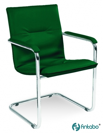 Echtleder Freischwinger-Stühle Typ RU1001 dunkelgrün