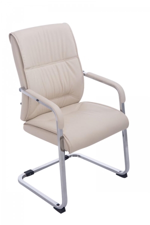 Freischwinger-Konferenzstühle bis 200 kg belastbar, creme