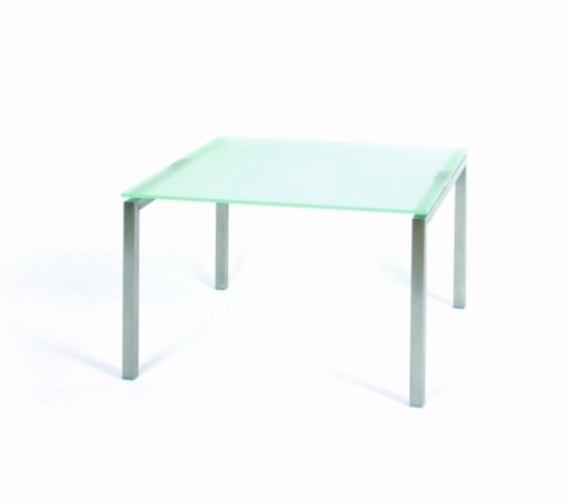 Glastisch mit Edelstahl 600 x 600 x 400 mm (B x L x H) satiniert