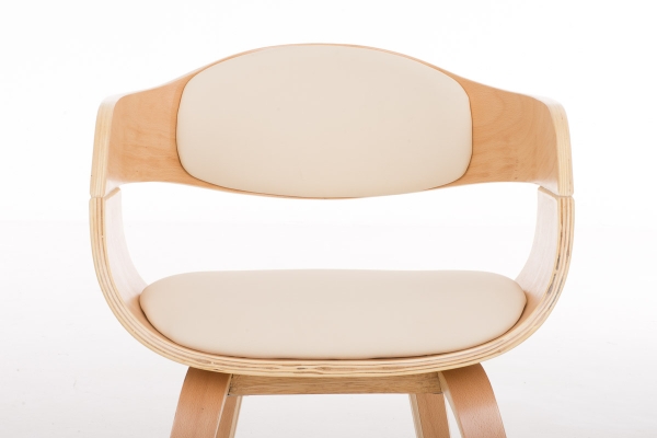 Design Holzstühle mit Polster in Farbe creme