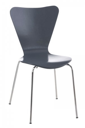 Moderne Holzschalenstühle stapelbar grau