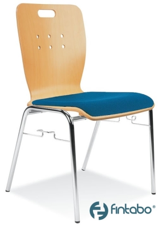 Stapelbare Holzschalenstühle mit Sitzpolster (Besucherstühle Nello 20 S)