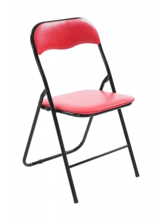 Metall-Klappstühle mit Polster rot