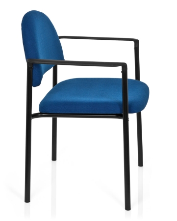 Gepolsterte Besucherstühle mit Armlehne Typ B107 blau (Seitenasicht)