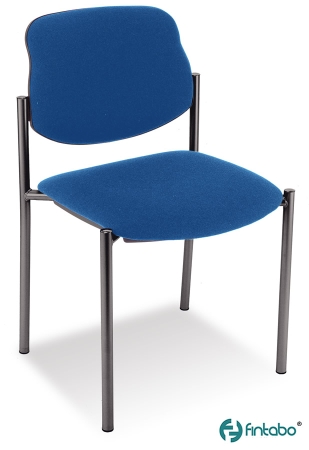 Gepolsterte Besucherstühle mit schwarzem Gestell Typ B103 C Stoff blau