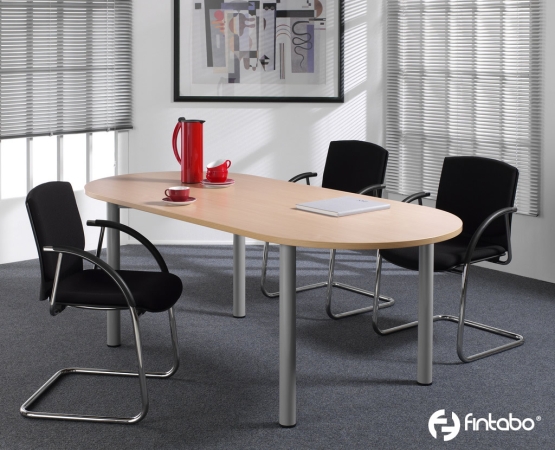Konferenztisch 2000 x 1000 mm in Ovalform buche