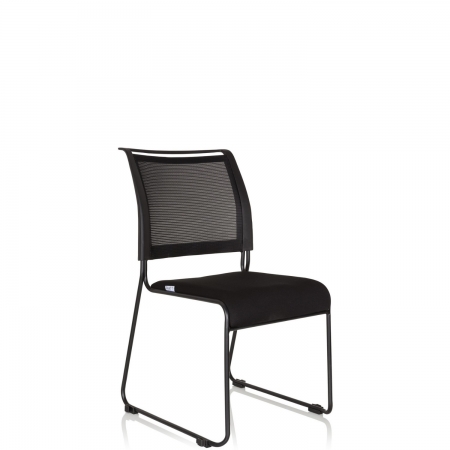Kufenstühle - Präsent Besucherstühle mit Netzrücken, Sitz schwarz