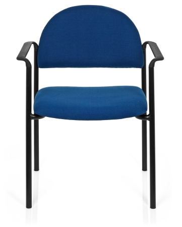 Gepolsterte Besucherstühle mit Armlehne Typ B107 blau (Frontansicht)