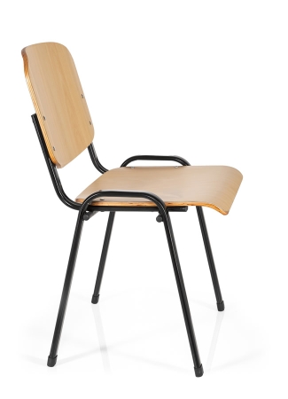Seitenansicht der Besucherstühle Typ B105 mit schwarzem Gestell