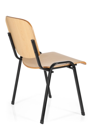 Rückseite der Stapelstühle Typ B105 mit schwarzem Gestell