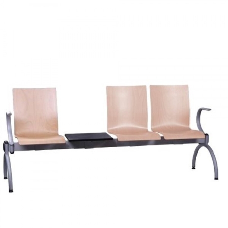 Traversenbank (mit Armlehnen) mit Ablagetisch u. 3 Sitzen Typ GN100